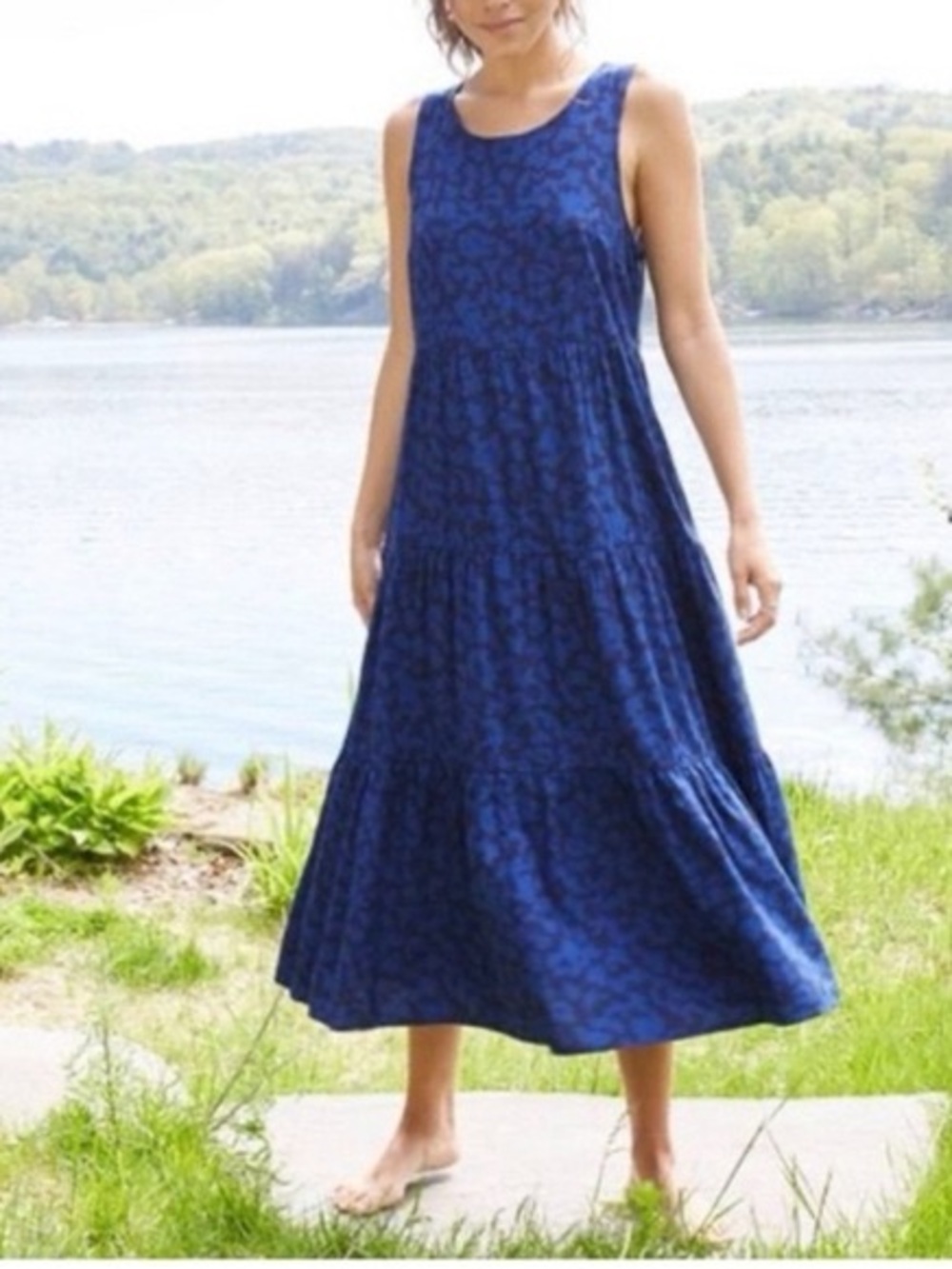 a new day Navy Floral Tiered Maxi Dress
